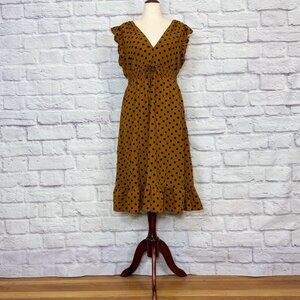 Rahi Cali Light Brown Polka Dot Midi Dress
